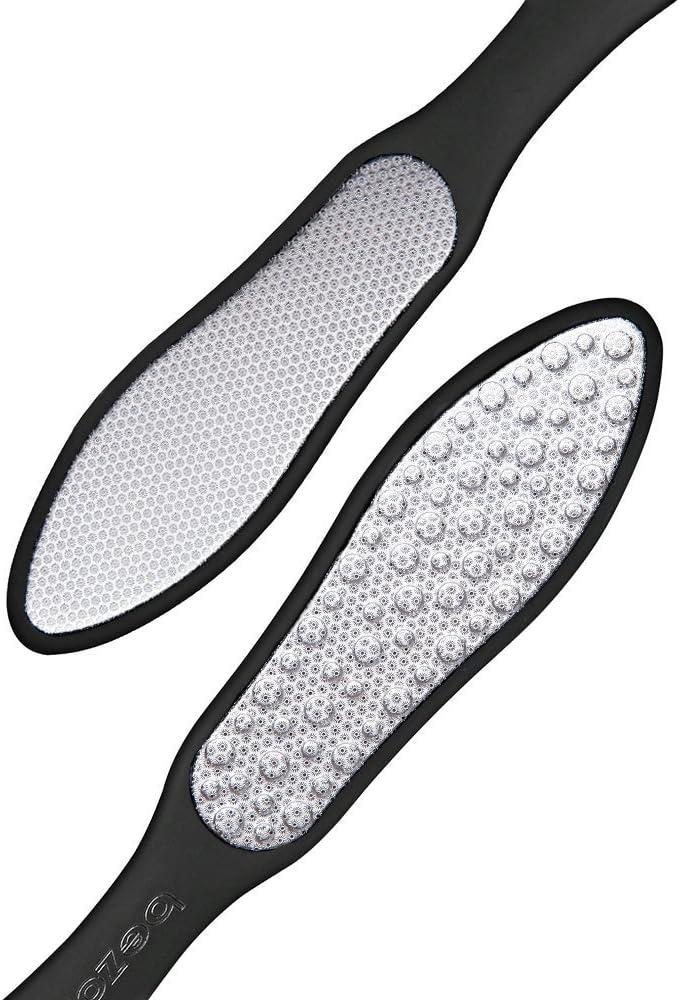BEZOX Foot File 1 PCS Double Sided Foot Scraper Callus Remover Foot Rasp for Cracked Heel and Foot Corn Removal Stainless Steel Pedicure File WCloth Storage Bag