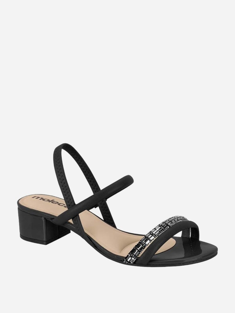 Moleca Embellished Ankle Strap Block Heel Sandals - Image 1