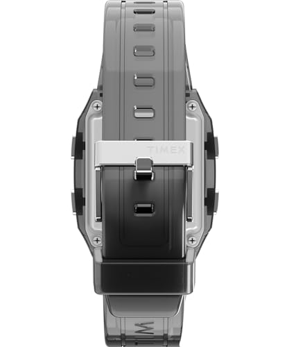 TIMEX ساعة تيمكس للجنسين Q LCA 35 مم - حزام رمادي بقرص رقمي وحالة رمادية - Image 3