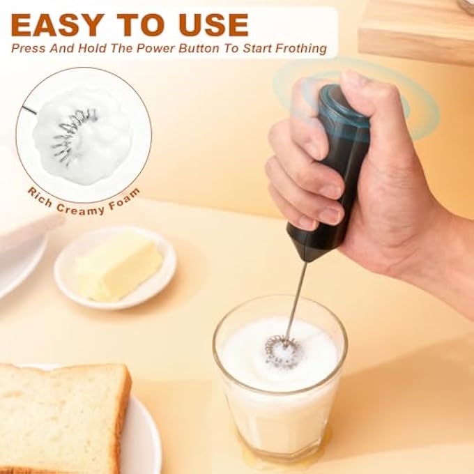 Unity Handheld Milk Frother BatteryOperated Coffee Frother Wand With Storage Tube - Image 4