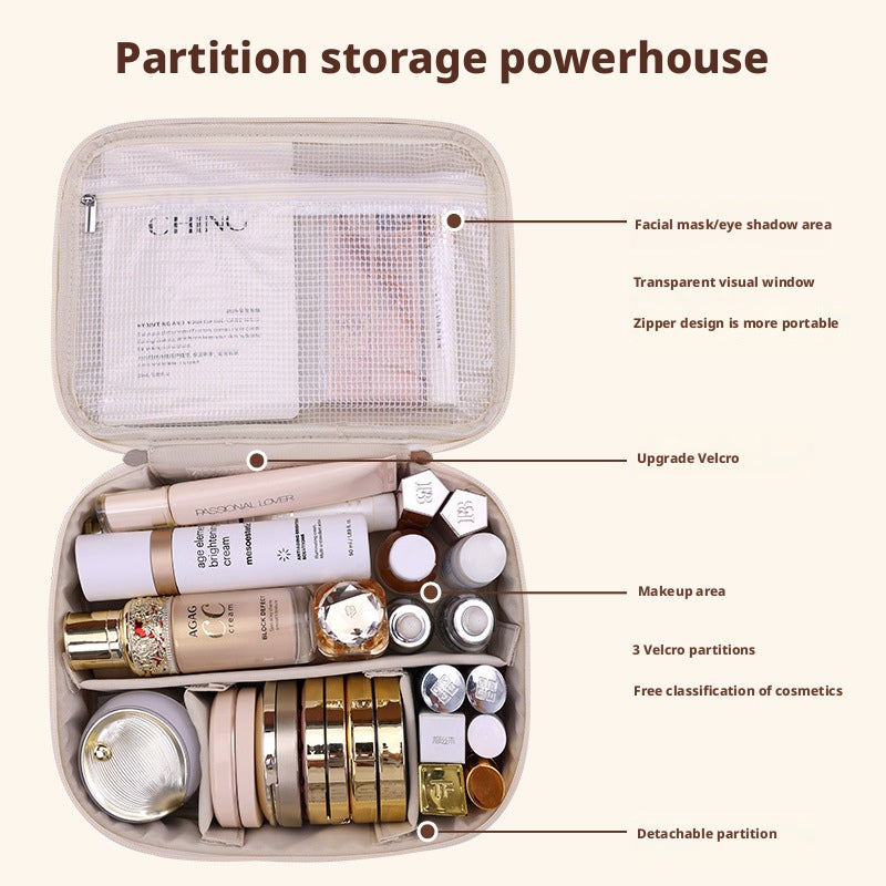 Portable Detachable Multi-functional Cosmetic Toiletry Bag, Large Capacity Waterproof Travel Makeup Organizer - Image 5