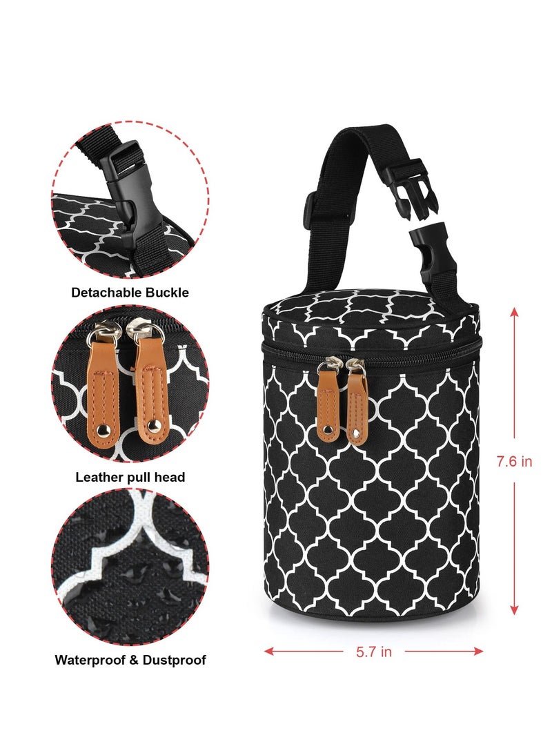 Excefore Breastmilk Insulated Cooler Tote Bags, Insulated & Leak Proof Bottle Bag for Glass Baby Bottles & Food Containers, for Nursing Mom Daycare, Black - Image 4