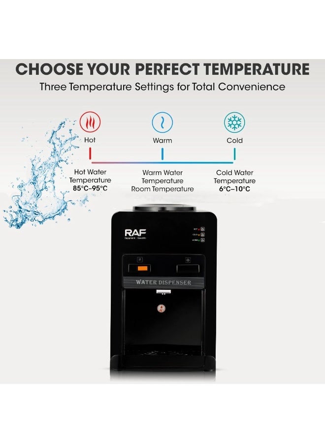 RAF Water Dispenser – 1000W Hot & Cold, Large Cabinet, Energy-Saving, Durable Water Cooler with Double Burn Prevention - Image 3