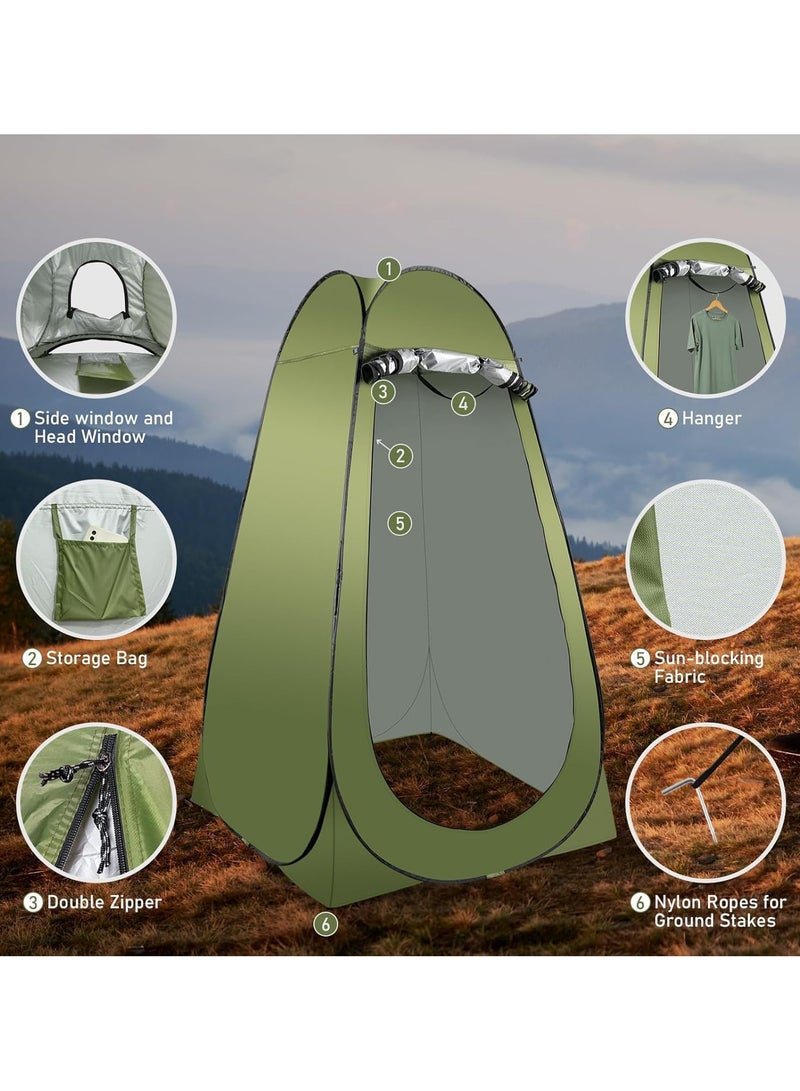 XiuWoo Portable Camping Toilet Kit for Adults, Pop up Privacy Tent, X Large Folding Toilet Potty with Camping Tent, Outdoor Instant Shower Tent Camp Toilet Changing Dressing Room - Image 2