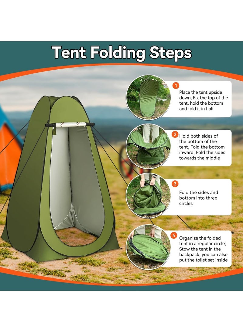XiuWoo Portable Camping Toilet Kit for Adults, Pop up Privacy Tent, X Large Folding Toilet Potty with Camping Tent, Outdoor Instant Shower Tent Camp Toilet Changing Dressing Room - Image 3
