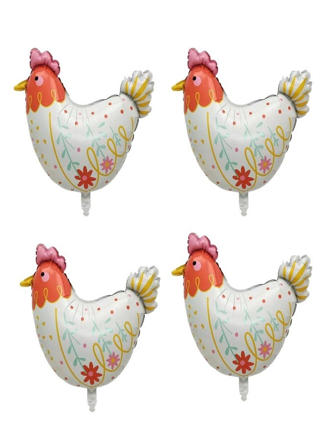 CSTYWC 4PCS Chicken Foil Balloons Aluminum Chicken Party Decorations for Birthday Baby Shower Farm Animal Theme Party - Image 2
