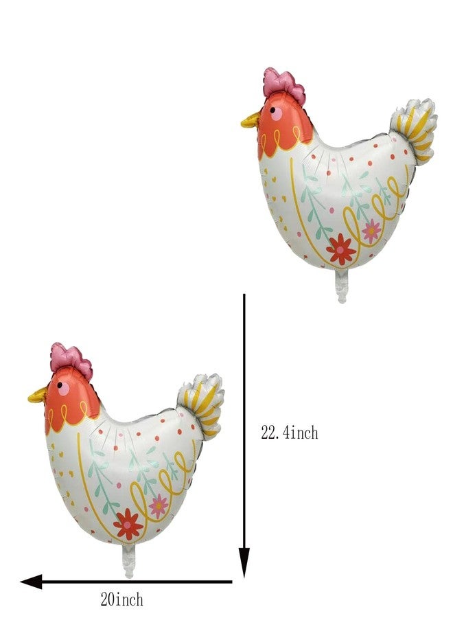 CSTYWC 4PCS Chicken Foil Balloons Aluminum Chicken Party Decorations for Birthday Baby Shower Farm Animal Theme Party - Image 3
