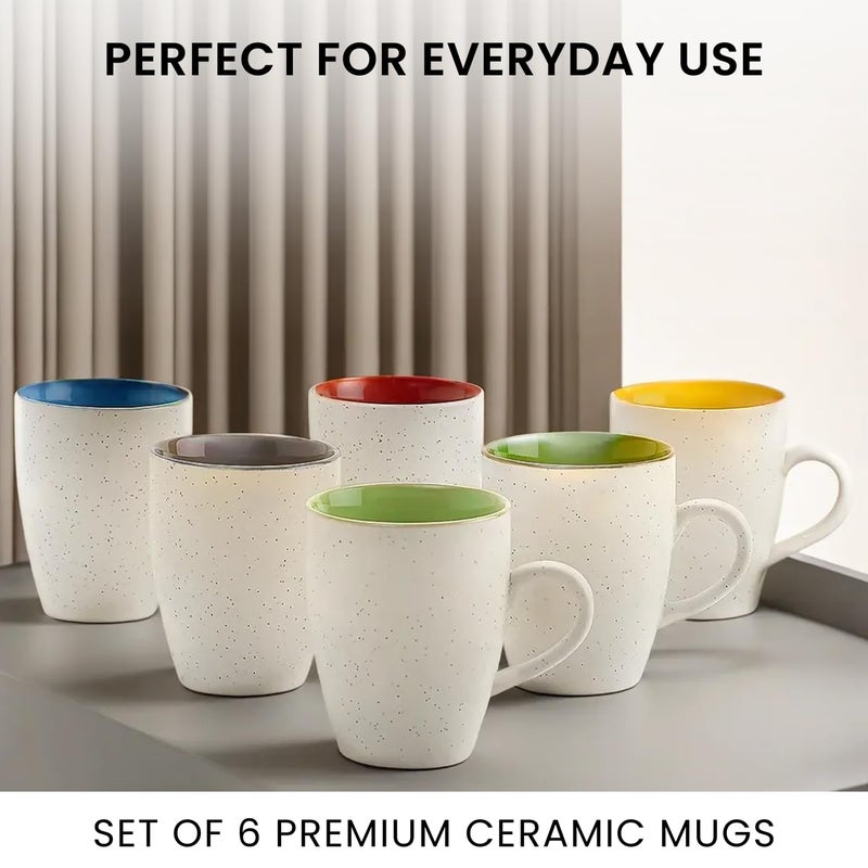 Kittens KITTENS Ceramic Coffee Mug Set of 4 Piece with Speckled Glossy Texture Large Serving Coffee Cup Dishwasher Microwave Safe Best Gift for Relatives and Family 330ml Each Multicolour - Image 4