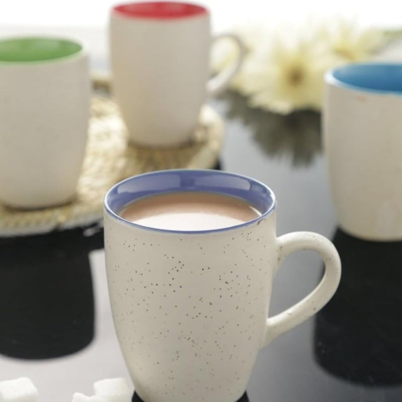 Kittens KITTENS Ceramic Coffee Mug Set of 4 Piece with Speckled Glossy Texture Large Serving Coffee Cup Dishwasher Microwave Safe Best Gift for Relatives and Family 330ml Each Multicolour - Image 1
