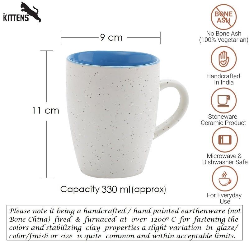 Kittens KITTENS Ceramic Coffee Mug Set of 4 Piece with Speckled Glossy Texture Large Serving Coffee Cup Dishwasher Microwave Safe Best Gift for Relatives and Family 330ml Each Multicolour - Image 5