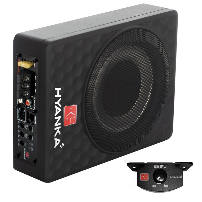 H YANKA سماعة سوب ووفر تحت المقعد H YANKA SODA-10ASW 480W أقصى طاقة (120W RMS) بحجم 10 إنش مع مضخم مدمج، سوب ووفر نحيف مزود بالطاقة للسيارة/الشاحنة/جيب - Image 1