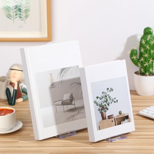 Memorywuu 12 Pack Acrylic Book Stand for Display Adjustable Clear Display Holder Easel Collector Stand for Home Office Back to School Comic Album CD Magazine Postcard Artworks (4.2 x 4.3 x 2.35 Inch) - Image 3