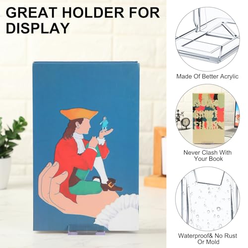 Memorywuu 12 Pack Acrylic Book Stand for Display Adjustable Clear Display Holder Easel Collector Stand for Home Office Back to School Comic Album CD Magazine Postcard Artworks (4.2 x 4.3 x 2.35 Inch) - Image 4
