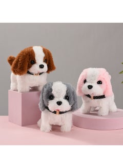 Generic Simulation Electric Puppy Online Celebrity Doll Electric Plush Toy Dog Will Walk And Call Tail Electronic Pet Dog-Color:Short-legged Cat-Gray  - Image 5