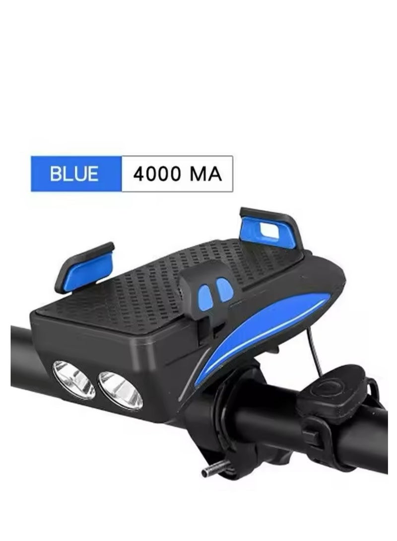 BLUE CORAL Multifunction Bicycle Light USB Charging Phone Holder Bike Lamp Power Bank Front Bike Lamp 4000Mah Bicycle Led Lamp - Image 1