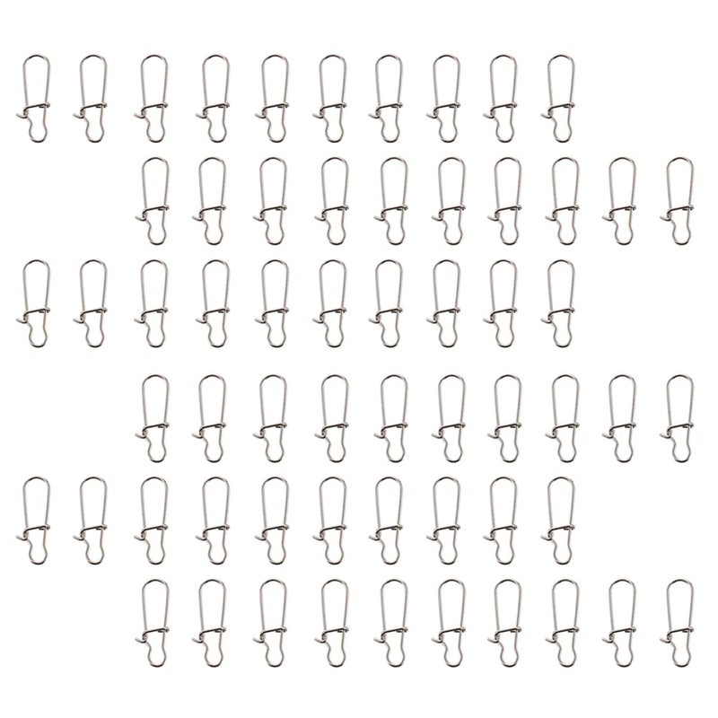 100 Pcs Black Fishing Swivel Lock Snaps Durable Connector for Quick Lure Change Freshwater Saltwater - Image 2