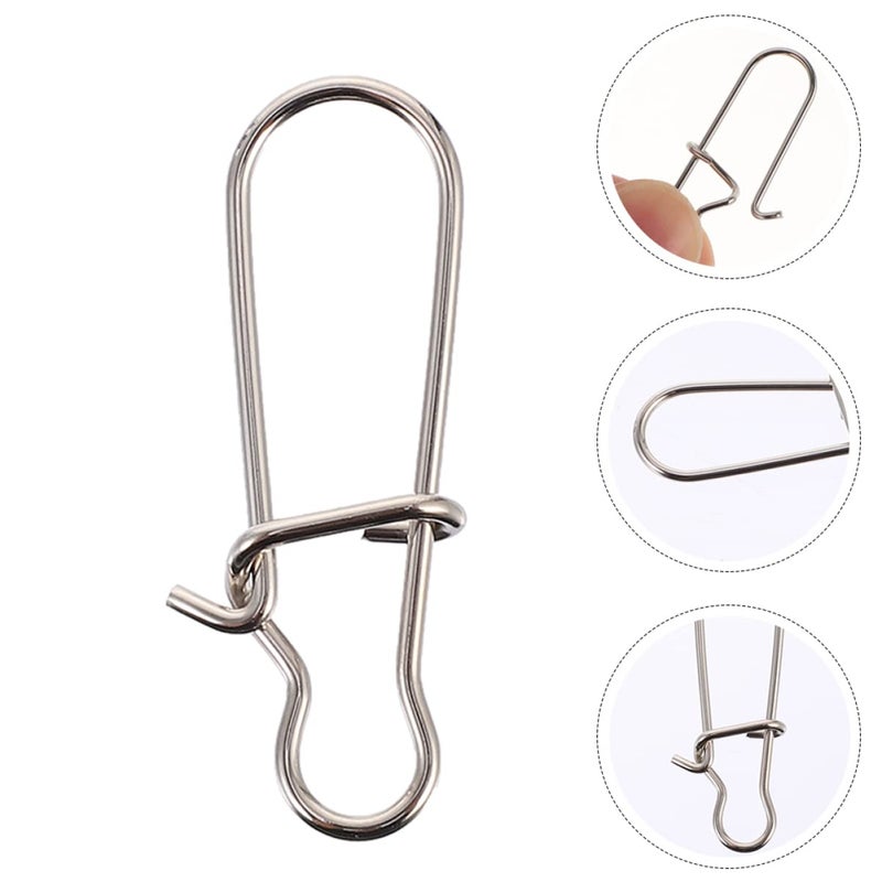 100 Pcs Black Fishing Swivel Lock Snaps Durable Connector for Quick Lure Change Freshwater Saltwater - Image 5
