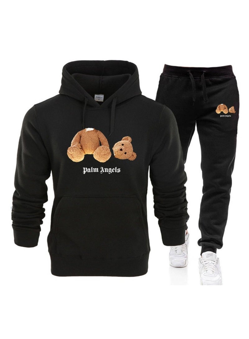 KUYING Autumn And Winter Velvet Warm Printed Casual Suit Sportswear Set  - Image 1