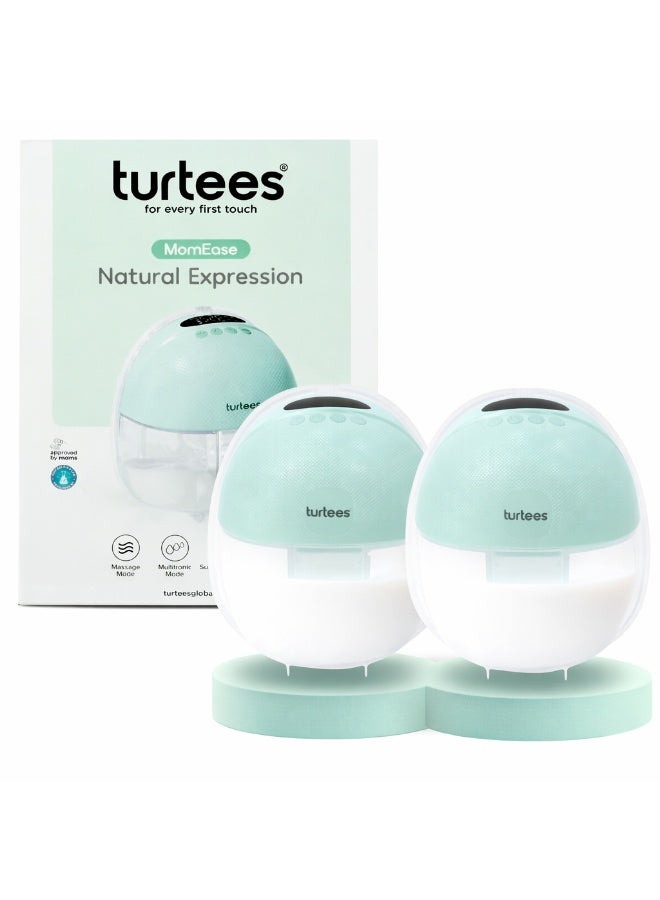 ترتيس مضخة ثدي كهربائية قابلة للارتداء من تورتيز للأمهات | شفط الحليب بدون استخدام اليدين داخل حمالة الصدر | شفط طبيعي مع وضع التدليك، أوضاع متعددة ووظيفة الشفط السريع | قابلة لإعادة الشحن عبر USB، محمولة وهادئة (عبوة من قطعتين) - Image 1