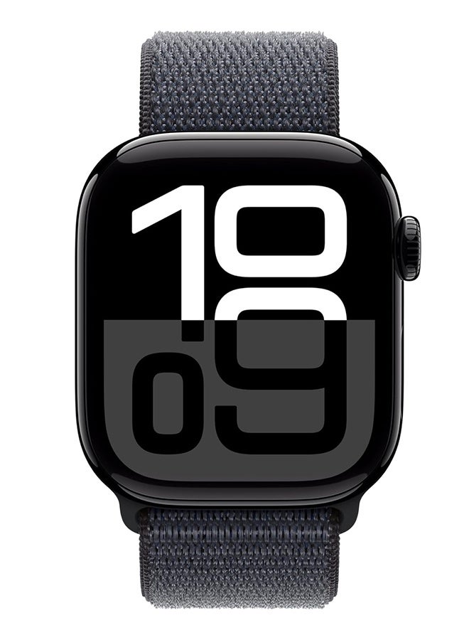 بازار سوار رياضي من النايلون لساعة Apple Watch - حزام قابل للتعديل ومضاد للتعرق وقابل للتهوية لساعة iWatch Ultra 2/Series 10/9/8/7/SE (42-49 مم)، سوار بديل ناعم مزدوج الطبقات منسوج للرجال والنساء (أسود حبر) - Image 2