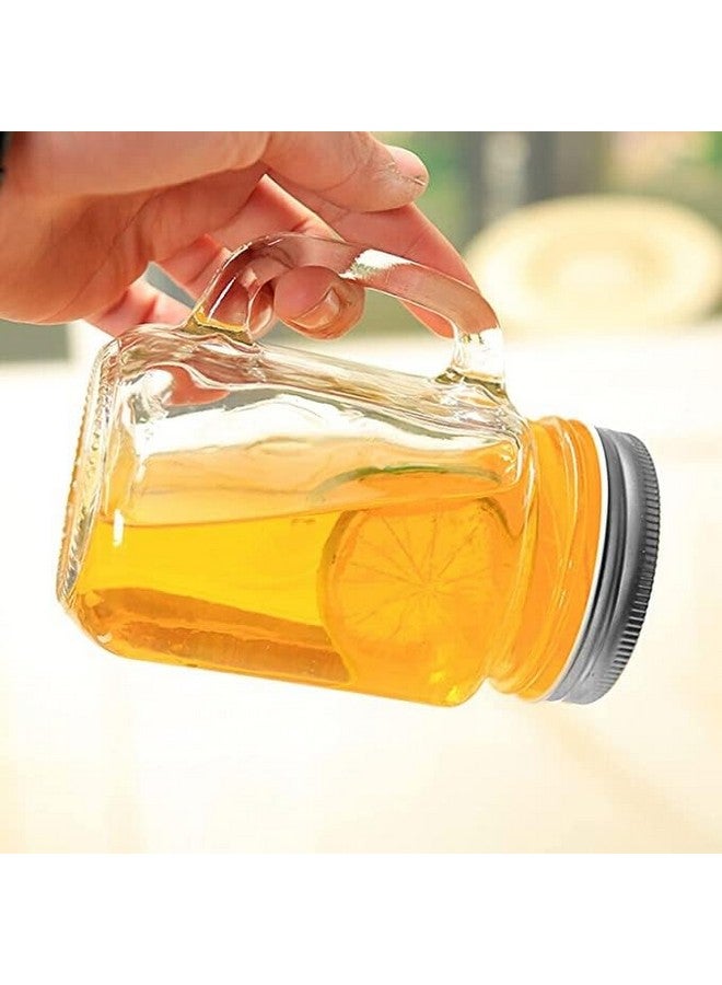 Save SAVE Mason Jar with Airtight Lid & with handle | Transparent Glass | 450 ml | Lid without hole | Glass Container for Overnight Oats, Drinks, Shakes and More | Kitchen Storage Jar - Image 3