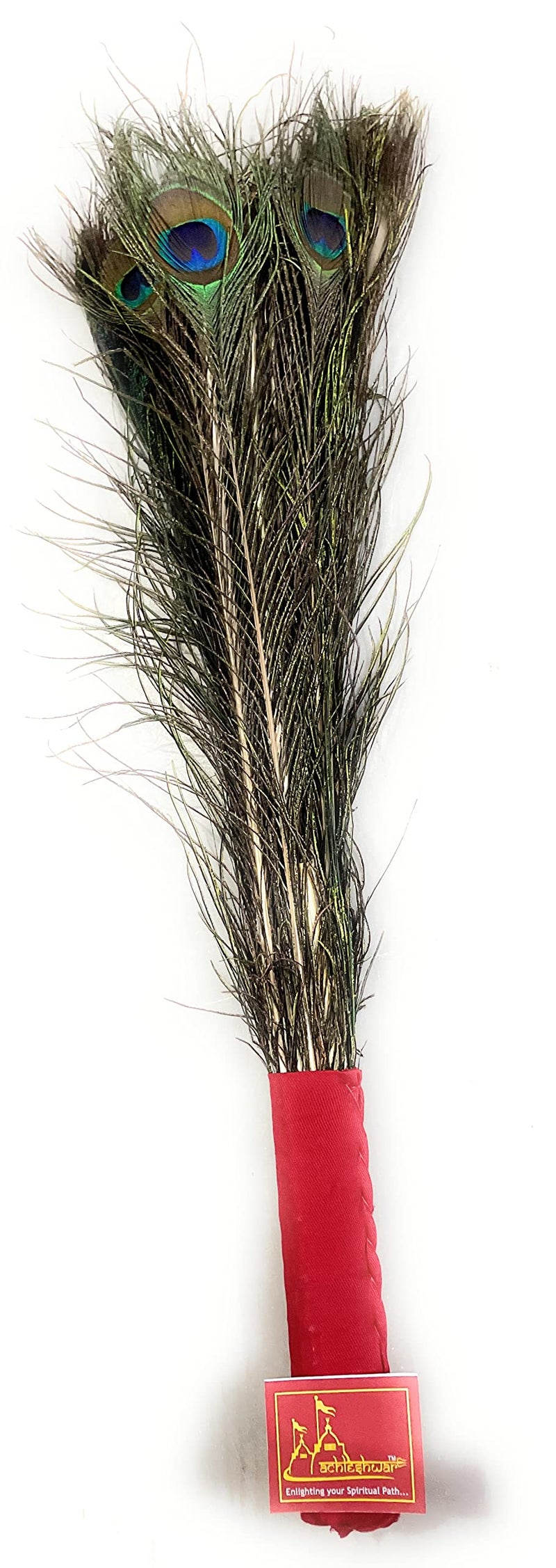 Achleshwar Bunch of 10 Real Peacock Feathers/Moor Pankha Broom/Jhadu for Mandir Cleaning/Suitable for Nazar Suraksha - Image 1