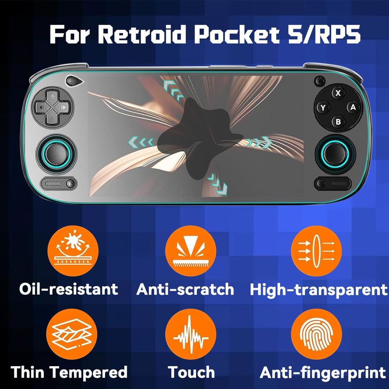 FINGEREVO 2-Pack Screen Protector Tempered Glass HD Protective Film Anti-Scratch for Retroid Pocket 5 - Image 2