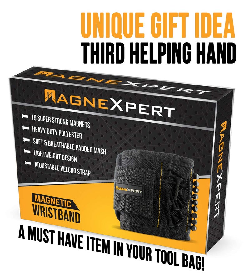 Magnelex Magnexpert Magnetic Wristband for Holding Screws, Nails and Drill Bits - Crafted from Ballistic Nylon with 15 Powerful Magnets, Stocking Stuffer for Men - Image 3