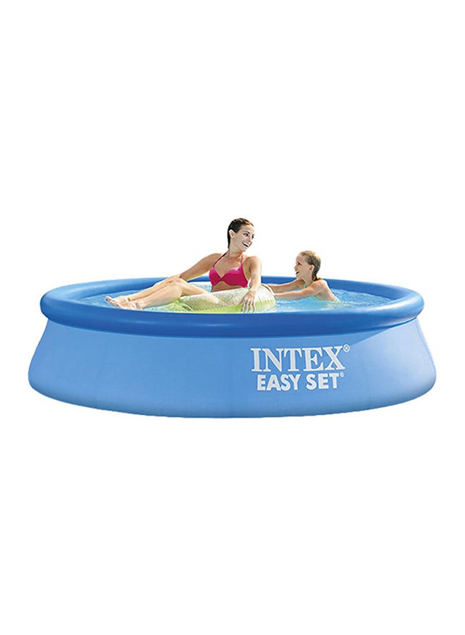 Intex Easy Set Inflatable Puncture Resistant Circular Above Ground Portable Outdoor Family Swimming Pool | Blue | 8Ft X 24 Inch - Image 2