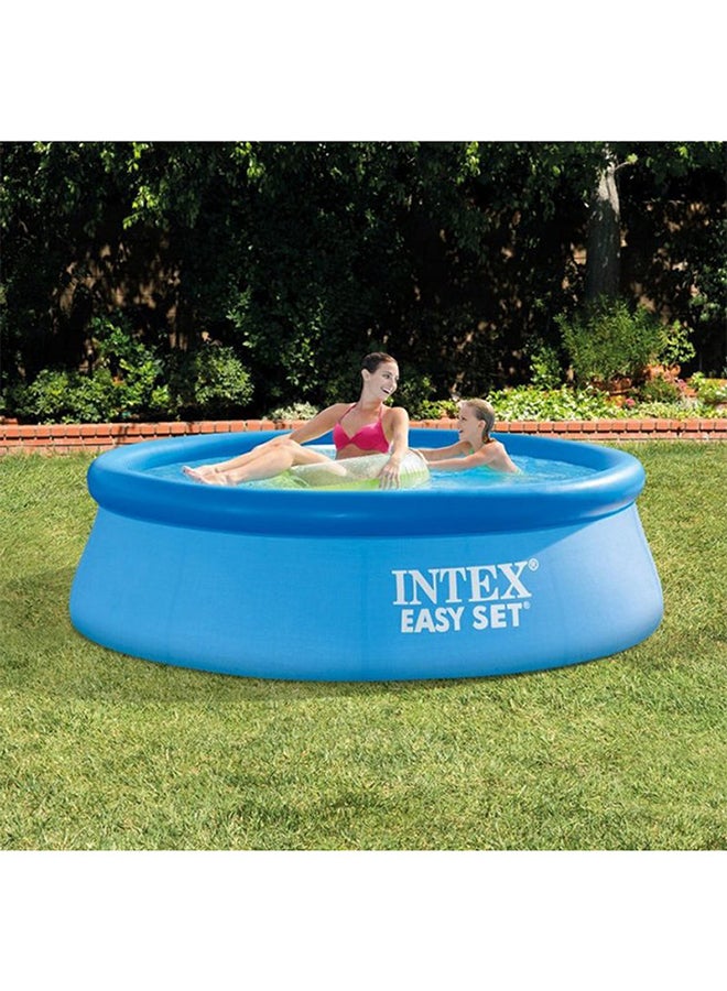 Intex Easy Set Inflatable Puncture Resistant Circular Above Ground Portable Outdoor Family Swimming Pool | Blue | 8Ft X 24 Inch - Image 4