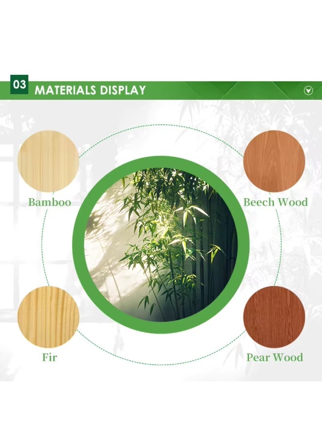 NIKITA.VIVI فرشاة شعر من الخيزران لتدليك فروة الرأس ونمو الشعر مضادة للتجاعيد وخالية من الكهرباء الساكنة للشعر الكثيف والرفيع والمجعد والجاف فرشاة خشبية لفك تشابك الشعر للنساء والرجال والأطفال فرشاة فك التشابك المسطحة - Image 4