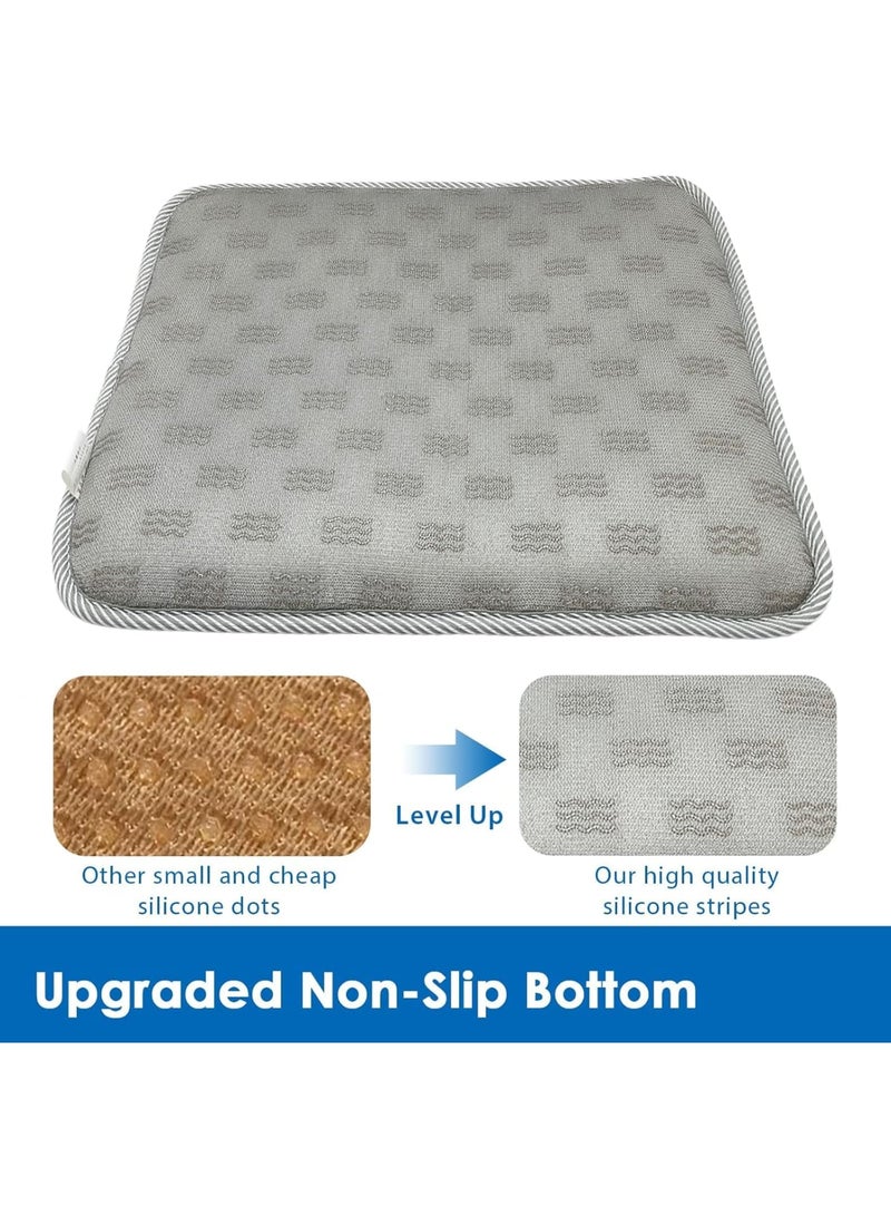 Zikra Office Chair Cushion, Square Non-Slip Car Seat Cushion with 3D Airmesh Pad, Car Seat Cooling Pad, Easy to Wash, Breathable Travel Seat for Long Sitting, Pressure Relief Seat Cushion, Grey - Image 3