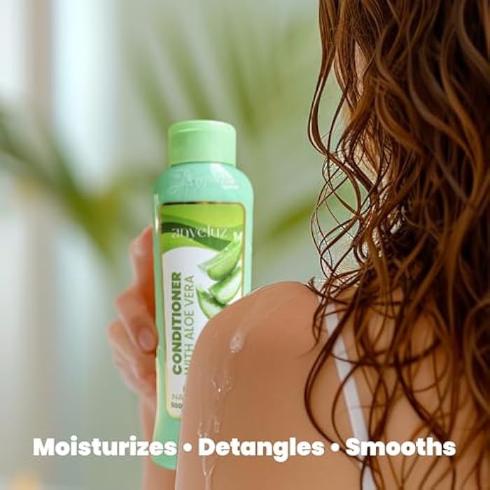 ANYELUZ Aloe Vera Argan Oil Conditioner, Moisture-Rich and Lightweight Nourishing Formula, Detangler for All Hair Types, Daily Use - Image 3