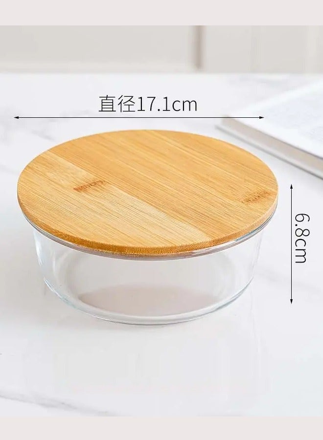 Mirolex Round glass tray with wooden lid 0.95 litres - Image 4
