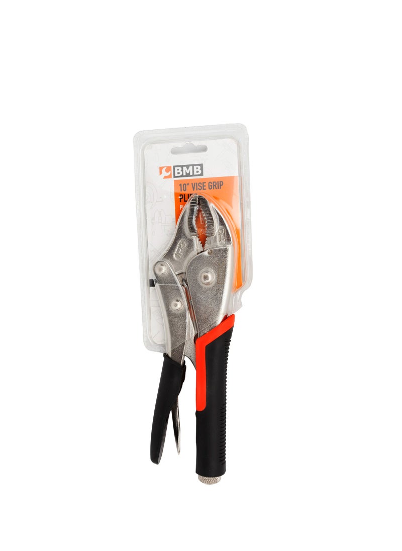 BMB tools - Heavy Duty Vise Grip Plier Rubber Handle - 10inch | Curved Jaw Vice Grips pliers, Wire Cutter, Locking Adjustable Vise Grips for Clamping Twisting Welding - Image 1