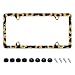 UNINDREM Sunflower License Plate Frame Yellow Flowers Print License Plate Holder Stainless Steel Auto Parts Decoration with Screws for Men Women License Plate 4 Holes 1pcs - Image 2