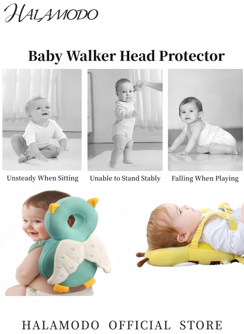 هالامودو واقي رأس مشاية الأطفال قابل للتعديل، حقيبة ظهر لحماية رأس الطفل، حقيبة ظهر لتعلم المشي والزحف، وسادة مضادة للتصادم والسقوط، وسادة أمان للأطفال من عمر 5 إلى 24 شهرًا - Image 4
