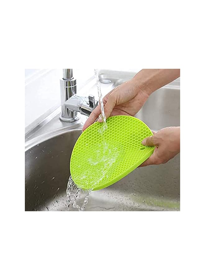 KASTWAVE 5 Pcs Extra Thick Silicone Round Trivet Mats Multi-Purpose Pot Holder Non-Slip Trivets for Hot Pots and Pans Heat Resistant Mat Thickness for Tables Countertops Kitchen (5 Colors) - Image 3