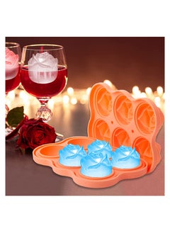 Y&D Ice Cube Mold Tray,6 Large Rose Balls 1.8'' Easy Release Silicone for Cocktails,Drinks,Whiskey,Bourbon & Homemade Juice (ORANGE)  - Image 5
