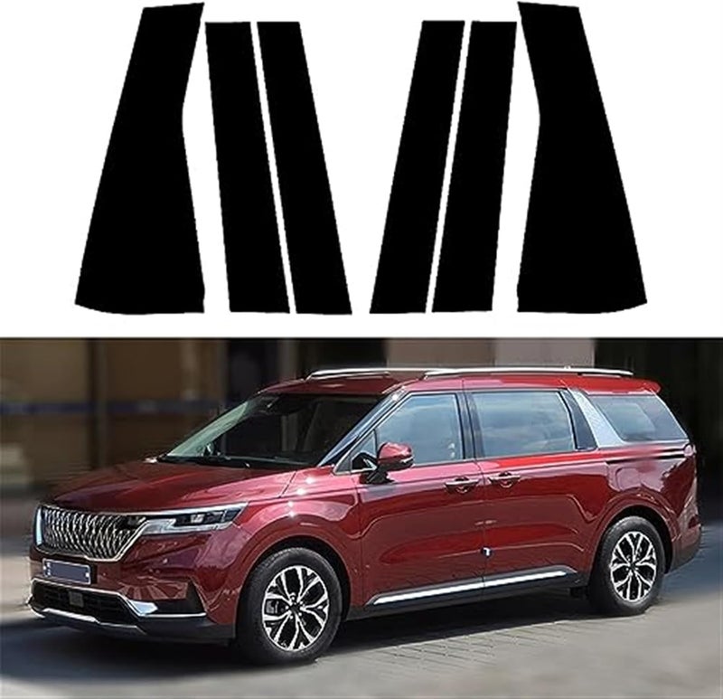 QASULER Glossy Black Car Window Trim Cover for Kia Carnival - Image 4