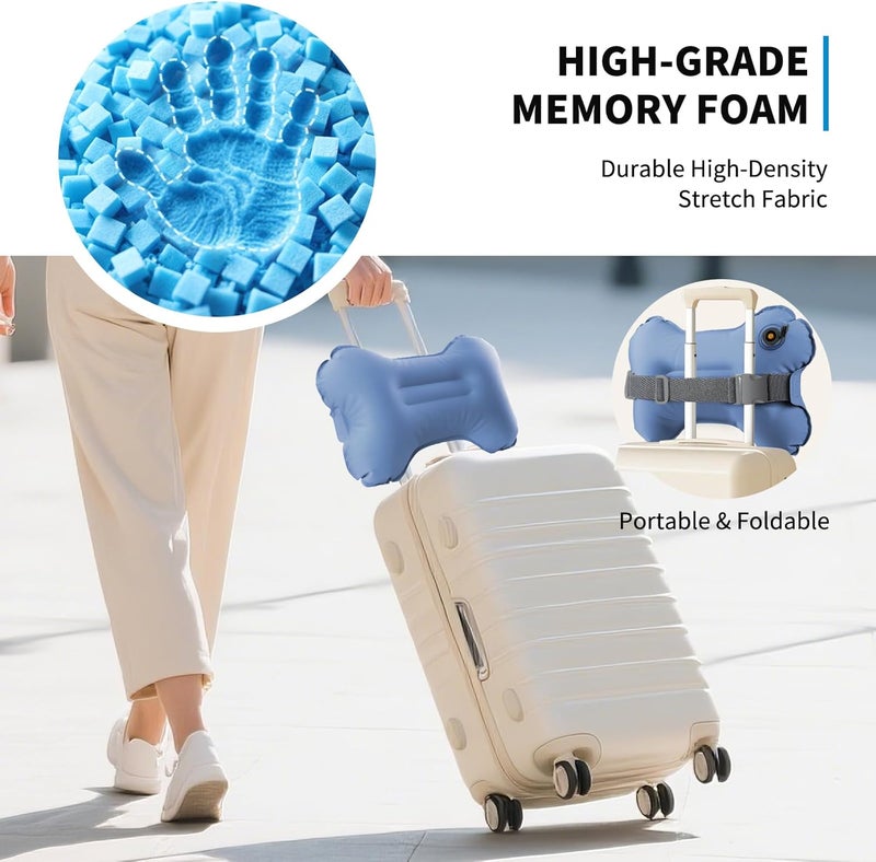 Mixtrend Travel Lumbar Pillow Inflatable Lumbar Support Pillow with Memory Foam, Back Support Pillow for Airplane Long Flight, Essential Travel Support Pillow for Women Men Kids（Mist Blue） - Image 5