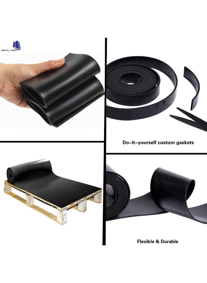 Biella 1 Meter Rubber Sheet 1.2 Width All Purposes 2Mm Thickness Rubber Sheet Solid Rubber Smooth Finish Perfect For Weather Stripping Gaskets Sealing And Diy Projects - Image 3