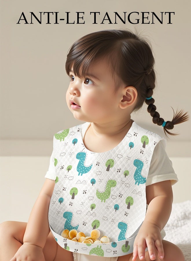 DUNISO 20 Pack Disposable Baby Bibs Infants Comfortable and Waterproof Disposable Feeding Aprons Absorbency Breathable U-Shape Individually Package Feeding Drool Aprons with Adjustable Straps for Newborns Toddlers - Image 4
