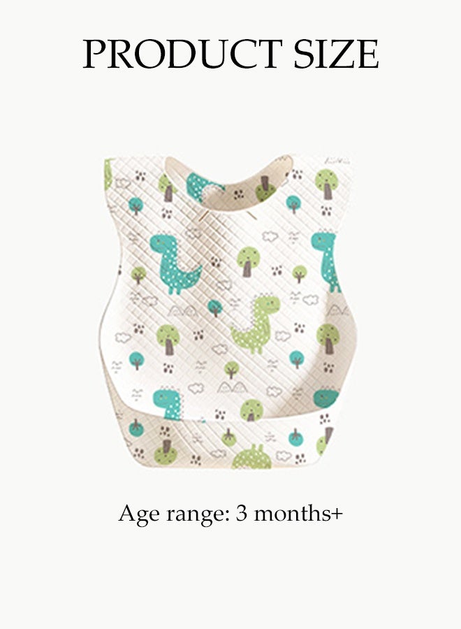 DUNISO 20 Pack Disposable Baby Bibs Infants Comfortable and Waterproof Disposable Feeding Aprons Absorbency Breathable U-Shape Individually Package Feeding Drool Aprons with Adjustable Straps for Newborns Toddlers - Image 5