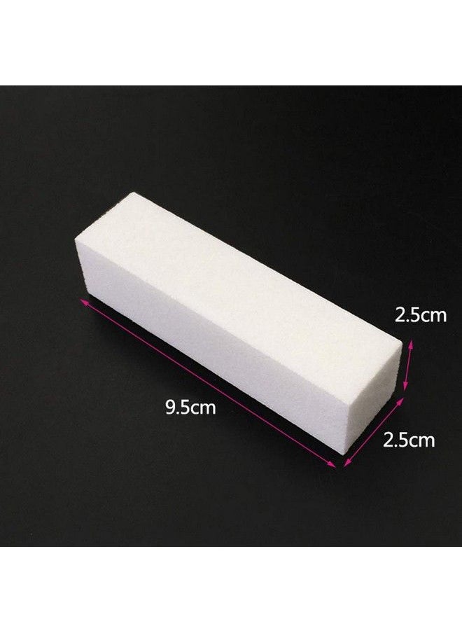 ericotry - 10Pcs White Square Sponge Nail File Art Buffer Buffing Sanding Block Grit Manicure Polisher Pedicure Nail Tool For Fingernails Toenails - Image 1