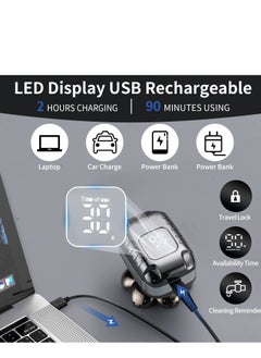 SYOSI Bald Head Shavers for Men Waterproof Electric Rechargeable Balding Head Shaver Professional Anti-Pinch Shave Bald Head Wet&Dry Rotary Close Razor with Replaceable Grooming Shaving Heads  - Image 2