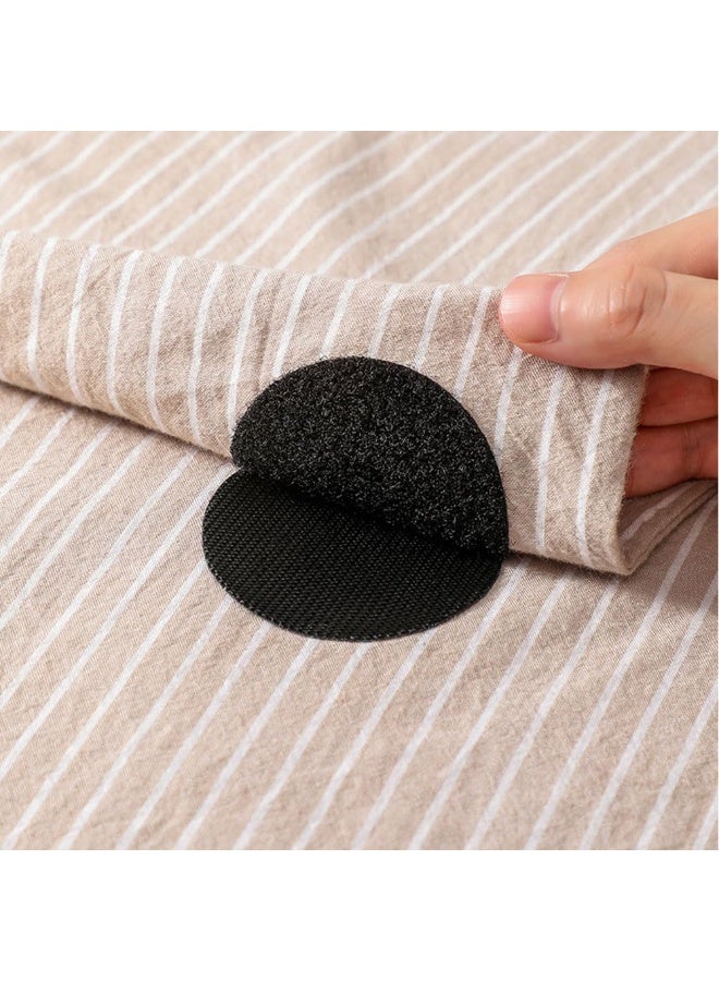 JZS Adhesive Tape Sticky Back Hook Loop Dots,Double Sided Industrial Strength Coins,Heavy Duty Rug Carpet Gripper Pad Mounting Tape for Wall Decor or Tools Hanging,Round and Square,Black,24 Pairs - Image 5