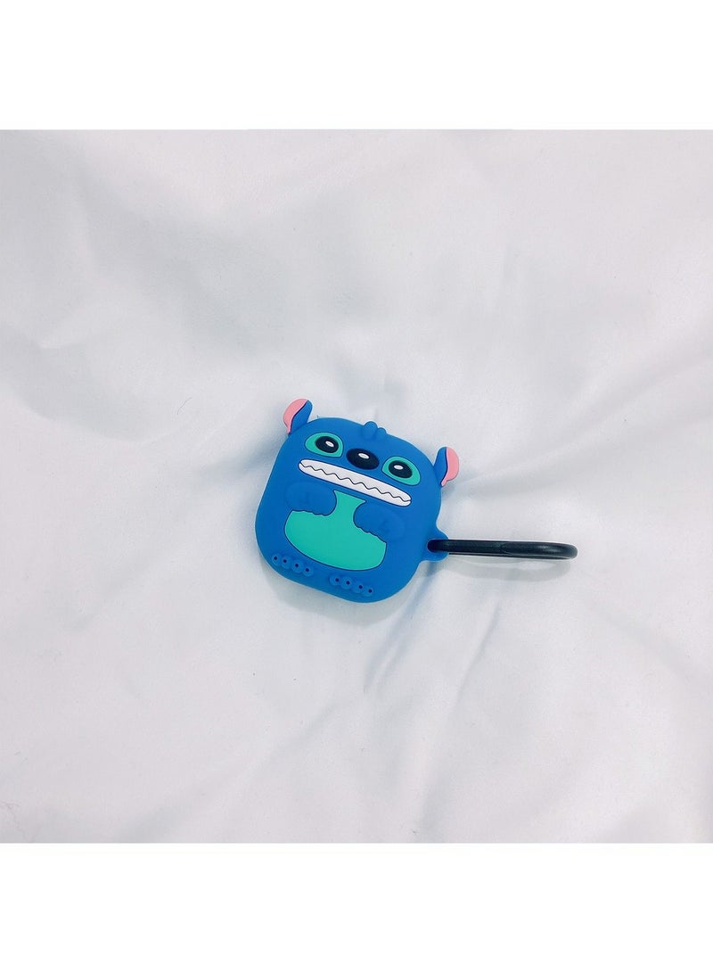 Case Compatible with Samsung Galaxy Buds 2 Case (2021) / Galaxy Buds Pro Case (2021) / Galaxy Buds Live/Buds 2 Pro Cartoon Silicone Full Protective Cute Covers for Girls Women Blue Stitch - Image 1