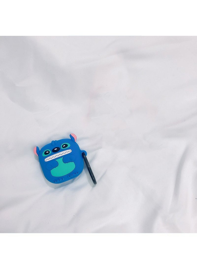 Case Compatible with Samsung Galaxy Buds 2 Case (2021) / Galaxy Buds Pro Case (2021) / Galaxy Buds Live/Buds 2 Pro Cartoon Silicone Full Protective Cute Covers for Girls Women Blue Stitch - Image 3