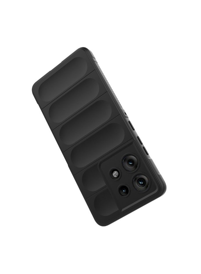 for Motorola Edge 50 5G Case Cover, Heavy Duty 4D Striped Pattern Sensory Soft Silicone Full Portection Shockproof Phone Case for Motorola Edge 50 5G, Black  - Image 2